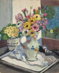 Still Life with native rose by Margaret Preston, 1920, oil on cardboard, sold Aug 2026