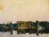 Troops bathing, Glisy by Arthur Streeton, 1918, oil on canvas, sold Aug 2026