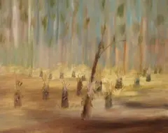 Landscape by Sidney Nolan, 1970, oil on composition board, sold Aug 2026