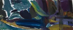 Warnford water, pool and dark distance by Ivon Hitchens, 1960, oil on canvas, sold Aug 2026