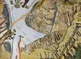 Mount Tamborine on fire by William Robinson, 1987, oil on canvas, sold Aug 2026