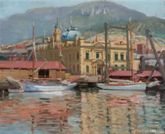 Customs House, Hobart by Vida Lahey, c.1928, oil on canvas on board, sold Aug 2026