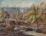 Flinders Street Station by Nora Heysen, 1944, oil on canvas on plywood, sold Aug 2026