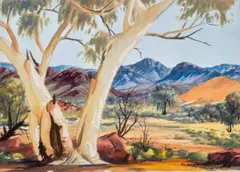 South Ranges by Albert Namatjira, c.1958, watercolour on paper, sold Aug 2026