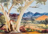 South Ranges by Albert Namatjira, c.1958, watercolour on paper, sold Aug 2026