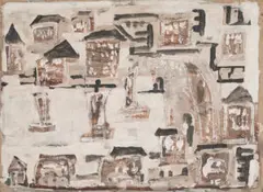 Canal scene, China by Ian Fairweather, 1954, gouache on cardboard, sold Aug 2026