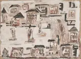 Canal scene, China by Ian Fairweather, 1954, gouache on cardboard, sold Aug 2026