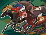 Full tilt by Weaver Hawkins, 1954, oil on composition board, sold Aug 2026