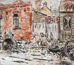 Fitzroy roadworks by Danila Vassilieff, 1937, oil on canvas on board, sold Aug 2026
