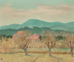 Mulberry Trees by Rupert Bunny, c.1924, also known as Hills, at Le Lavandou oil on canvas, sold Aug 2026