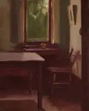 Through the window by Dorrit Black, c.1927, oil on canvas on board, sold Aug 2026