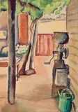 Courtyard by Dorrit Black, watercolour on card, sold Aug 2026