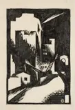 Nocturne, Wynyard Square by Dorrit Black, 1932, linocut on paper, offered Aug 2026