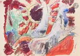 Icare vert. 1959 by Anatoly Timofeevitch Zverev, Gouache, sold Dec 2025