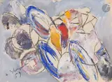 Ellipses et disques. 1959 by Anatoly Timofeevitch Zverev, Gouache, sold Dec 2025