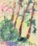 Bosquet. 1961 by Anatoly Timofeevitch Zverev, Gouache, sold Dec 2025