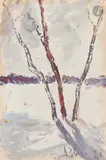 Arbres en hiver. 1961 by Anatoly Timofeevitch Zverev, Gouache, sold Dec 2025