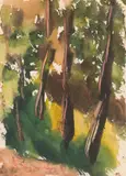 Arbres au printemps. 1961 by Anatoly Timofeevitch Zverev, Gouache, sold Dec 2025