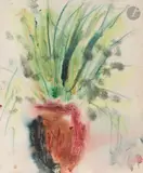 Cactus. 1961 by Anatoly Timofeevitch Zverev, Gouache, sold Dec 2025