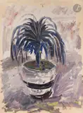Palmier. 1961 by Anatoly Timofeevitch Zverev, Gouache, sold Dec 2025