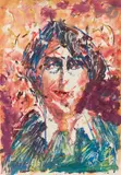 Portrait de femme à la robe bleu. 1961 by Anatoly Timofeevitch Zverev, Gouache, sold Dec 2025