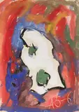 Tête difforme. 1961 by Anatoly Timofeevitch Zverev, Gouache, sold Dec 2025