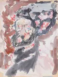Homme aux lunettes. 1961 by Anatoly Timofeevitch Zverev, Gouache, sold Dec 2025