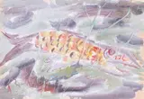 Рыба (Poisson). 1961 by Anatoly Timofeevitch Zverev, Gouache, sold Dec 2025