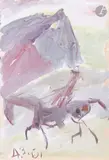Лошадка (Petit cheval). 1961 by Anatoly Timofeevitch Zverev, Gouache, sold Dec 2025