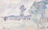 Серые тучи (Nuages gris). 1961 by Anatoly Timofeevitch Zverev, Gouache, sold Dec 2025