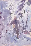 Зима (L'hiver). 1961 by Anatoly Timofeevitch Zverev, Gouache, sold Dec 2025