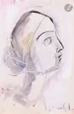 Голова (Tête). 1961 by Anatoly Timofeevitch Zverev, Gouache, sold Dec 2025