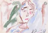 Автопортрет (Autoportrait). 1961 by Anatoly Timofeevitch Zverev, Gouache, sold Dec 2025