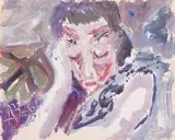 Портрет художника (Portrait d'un artiste) by Anatoly Timofeevitch Zverev, Gouache, sold Dec 2025