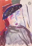 Портрет (Portrait) by Anatoly Timofeevitch Zverev, Gouache, sold Dec 2025