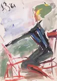 Портрет художника (Portrait d'un artiste) by Anatoly Timofeevitch Zverev, Gouache, sold Dec 2025