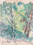 Лето (L'été). 1961 by Anatoly Timofeevitch Zverev, Gouache, sold Dec 2025