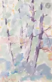 Весна (Le printemps). 1961 by Anatoly Timofeevitch Zverev, Gouache, sold Dec 2025