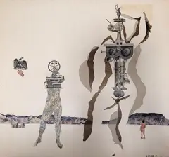 Femme machine. 1965 by Anatoly Rafailovitch Broussilovsky, Collage, sold Dec 2025