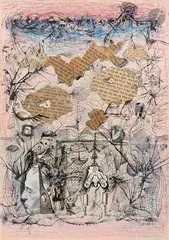 Masque de plâtre. 1962 by Anatoly Rafailovitch Broussilovsky, Collage, encre et aquarelle, sold Dec 2025