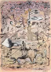 Cavalier. 1962 by Anatoly Rafailovitch Broussilovsky, Collage, encre et aquarelle, sold Dec 2025