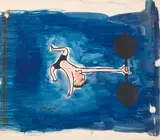 L’Haltérophile by Raymond Savignac, Gouache et encre, sold Dec 2025