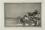 Terribles événements survenus dans les premiers rangs de l'arène à Madrid et mort du maire de Torrejon. (La Tauromaquia, pl. 1). 1816 by Francisco Goya y Lucientes, Eau-forte et aquatinte, sold Nov 2025