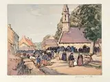 Le Pardon de Saint-Urbain (Finistère). 1930 by Henry Cheffer, Eau-forte et aquatinte, sold Nov 2025