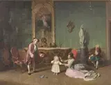 Famille dans un intérieur du XVIIIe siècle by Camillo Innocenti, Toile, sold Nov 2025