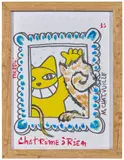 Chat rime à rien by Monsieur Chat, Gouache sur papier, sold Nov 2025
