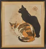 Deux chats by Théophile Steinlen, Affiche pour l'exposition de l'œuvre dessiné et peint de Steinlen à La Bodinière, sold Oct 2025