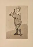 Enfant portant un plateau. 1861 by Edouard Manet, Eau-forte et aquatinte, sold Oct 2025