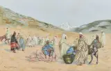 Halte dans le désert by Carlos Abascal, Gouache, sold Oct 2025