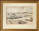 Toits en Afrique du Nord by Charles Jouas, Aquarelle, sold Oct 2025